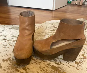 Free People Clog Tan Booties thumbnail 1