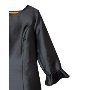 Lotus Grace Dress Women 14 Black Ruffle Bell Sleeve Taffeta Sheath LBD Cocktail thumbnail 5