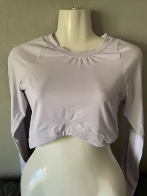 Alphalete light purple long-sleeve crop top thumbnail 2