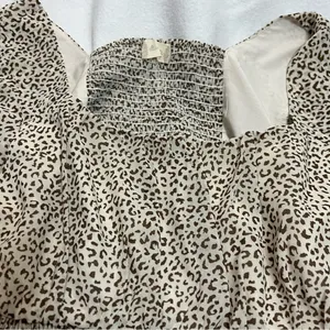 Altar'd State Cheetah Smocked Bell Sleeve Crop Top thumbnail 3