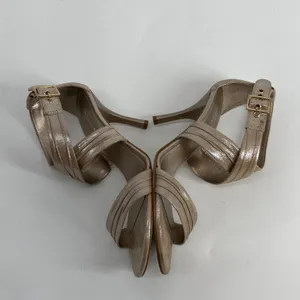 Gianni Bini Metallic Champagne Gold‎ Strappy Stiletto Heel Sandals Size 9.5 thumbnail 3