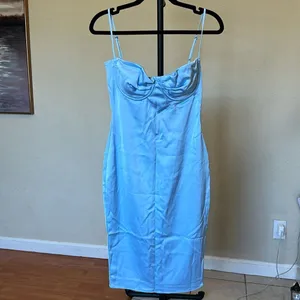 House of CB Jamiah Satin Midi‎ Dress NWOT size XS regular cup thumbnail 3