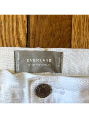 Everlane NWOT Women's White The High Rise Skinny Jean Size 33R thumbnail 5