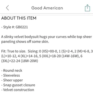 Good American The Mixed Velvet Bodysuit Navy Blue and Black NEW thumbnail 10