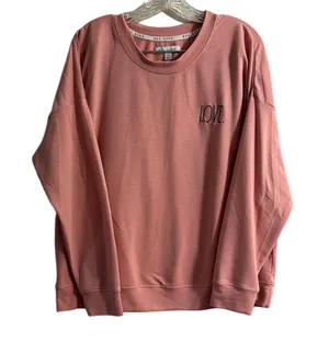 Rae Dunn Pink 'Love' Sweater thumbnail 1