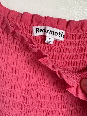 Reformation Rudy Midi Dress in Snapdragon Pink Small thumbnail 4