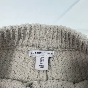 Sincerely Jules Beige Neutral Chenille Knit High Waisted Lounge Casual Shorts S thumbnail 3