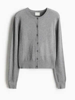 Cielo Women’s Size XL Cardigan Sweater Light Gray Button Crewneck Long Sleeve thumbnail 1