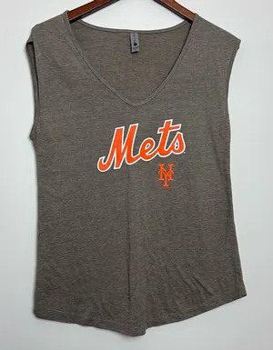 Next Level |Gray Mets Sleeveless Women's Top sz M Gray Size M thumbnail 1