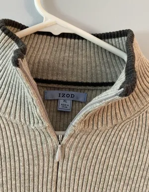 Quarter Zip Pullover Gray Size XL thumbnail 2
