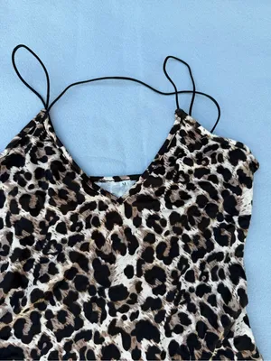 Women's Animal Print Pull On Stretch Strappy Coverup Dress Size M #260349 thumbnail 5