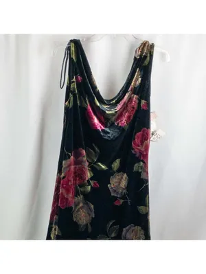 Jeffrey & Dara Vintage Velvet Black Rose Maxi Dress Women 12 thumbnail 4