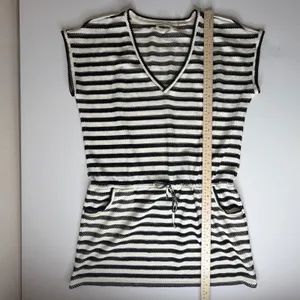 Calvin Klein Striped Mesh‎ Dress Cover Up L/XL Lightweight Sheer Nautical Resort thumbnail 13