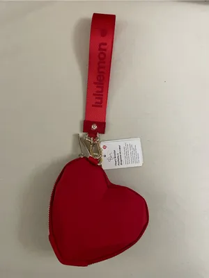 Lululemon NWT Heart Wristlet in Oxford Red with Gold Hardware thumbnail 9