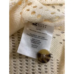 Billabong S/S Cool Down Sweater White Crochet Button Up Cardigan‎ XS 24B073505 thumbnail 3