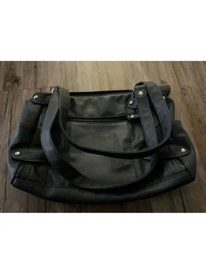 VTG Y2K Black Horsebit Hardware Shoulder Bag Genuine Leather thumbnail 4