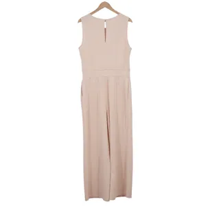 Peach Pink Sleeveless Wide Leg Jumpsuit Drawstring Waist L thumbnail 5