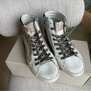 Golden Goose Slide Mid Top Mids Slides Glitter Leather Sneakers NIB thumbnail 3