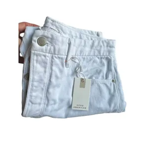 NWT Good American Size 10‎ White Good Boy Button Fly Cropped Jeans Altered #J9-5 thumbnail 12
