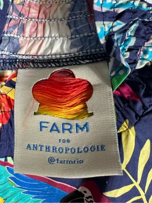 FARM Rio for Anthropologie Aves‎ Mini Dress Tropical Parrot Print Belted Size XS thumbnail 12