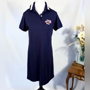 Vintage Y2K Disney Store Mickey Salutes The Flag Embroidered Polo Dress Sz M 💛 thumbnail 3