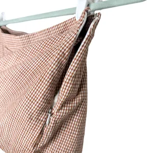 Free People Fitted Waist Straight Hem Plaid Big Dreams Mini Skort Size 4 Orange thumbnail 5