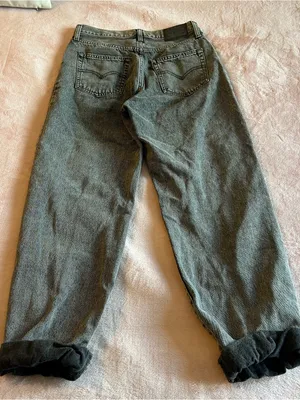 Levi’s ‘94 Baggy faded gray denim wash loose fit slouchy jeans cuffed hem 26 thumbnail 2