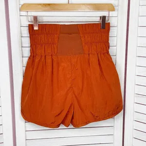 Free People The‎ Way Home Nylon Athletic Running Shorts Rust Orange Small thumbnail 3