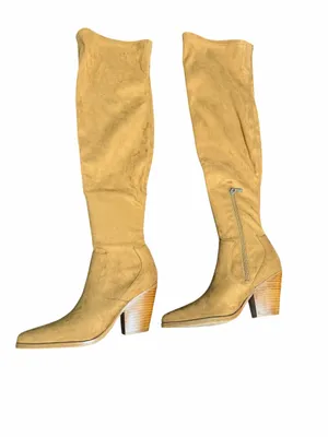 Marc Fisher LTD Gwyneth Suede Over Knee Western Boots Tan 8M NWOB thumbnail 12