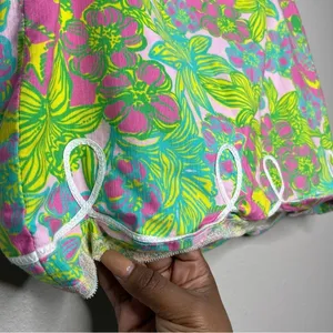 Lilly Pulitzer‎ Women White Tag Skirt 6 Pink Green Koala Floral Scalloped Mini thumbnail 5
