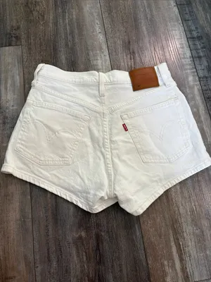 Levi's 501 White High-Rise Denim Jean Shorts thumbnail 2