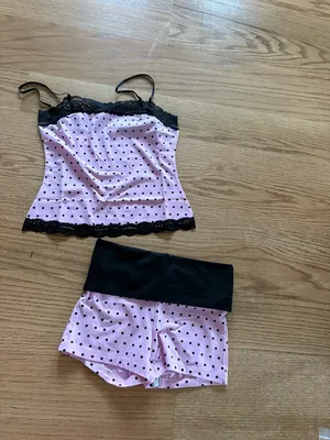 Frankie’s bikinis tank and shorts set pink dot thumbnail 2