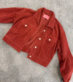 Signature 8 Red corduroy cropped jacket  thumbnail 1