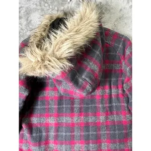 Carhartt Women’s Camden Plaid Wool Blend Quilted Jacket Faux Fur Hood XS thumbnail 4