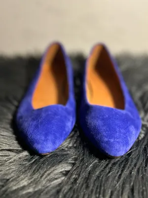 Madewell The Sidewalk Skimmer Suede Blue Pointed-Toe Flats Sz 8 thumbnail 4