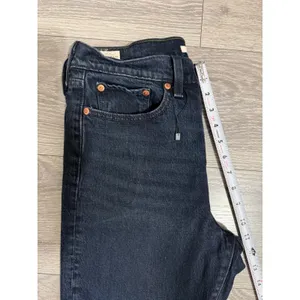 Levis Premium Wedgie Straight Jeans Womens 29 x 26‎ in Dark Wash Black High Rise thumbnail 7
