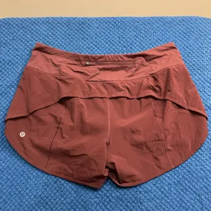 Lululemon Burgundy/ Maroon Speed up Shorts thumbnail 5