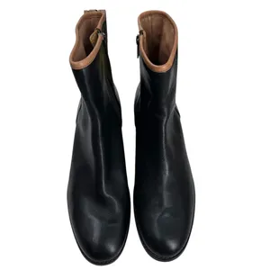 Timberland Bootie Sz‎ 9 M Flora Black Leather Stacked Heel Floral Laser Cutout thumbnail 3