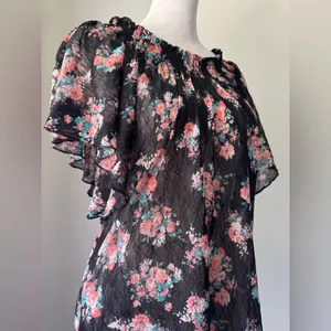 No Boundaries Sheer Black Floral Print Blouse thumbnail 5