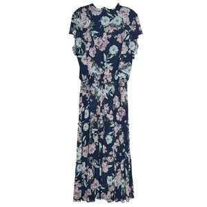 Joie De Vivre Dress Floral Cottage Boho Romantic Prairie Whimsical Maxi Navy 2X thumbnail 5