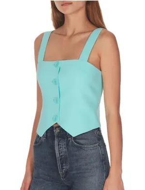Amanda Uprichard Royston Top Blue size Small thumbnail 1