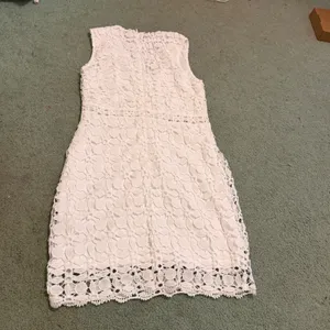 ElillyBazar Lace Sheath Dress White Large Boho Bridal Shower Wedding Guest thumbnail 4
