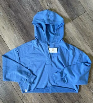 Simply Southern Cropped V-Neck Pullover Hoodie Size Small NWT thumbnail 1