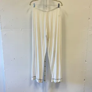 Eberjey Gisele Long Sleeve Pajama Set White Navy Blue Contrast Piping‎ Medium thumbnail 5