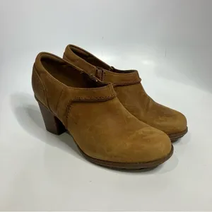 Clarks Sashlin Aleta‎ booties shooties brown leather size 8 thumbnail 2