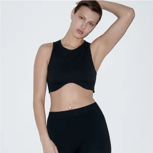 ZARA Black seamless crop top Size XS/S thumbnail 3