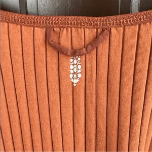 NWT Free People Movement Bella Layer Ribbed Henley Top Spiced Copper Generous XS thumbnail 14