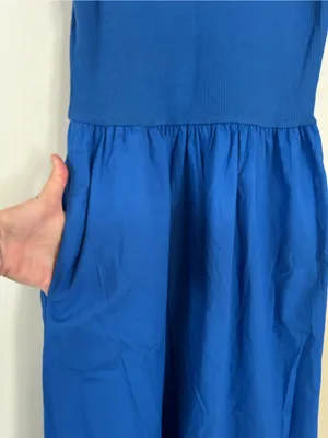 J Crew Sleeveless V-Neck Ribbed Knit Tank Bodice Midi Dress Bow Straps thumbnail 6