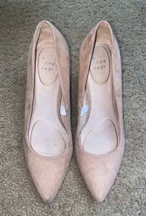 A New Day Nude Suede Heels thumbnail 2