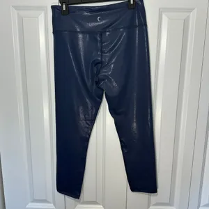 Zyia Active Navy Metallic‎ Light n Tight Hi-rise 7/8 24" Womens 12 Leggings thumbnail 3